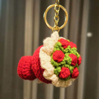 Handcrafted Crochet Flower Bouquet Bag Charm