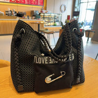 Urban Punk Breathable Mesh Slouchy Hobo Bag
