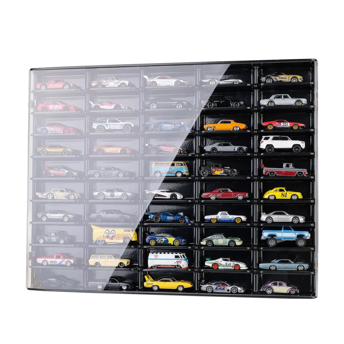 50-Slot Premium Acrylic Diecast Car Display Case