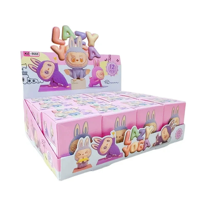 Labubu Mini Lazy Yoga Flocked Blind Box