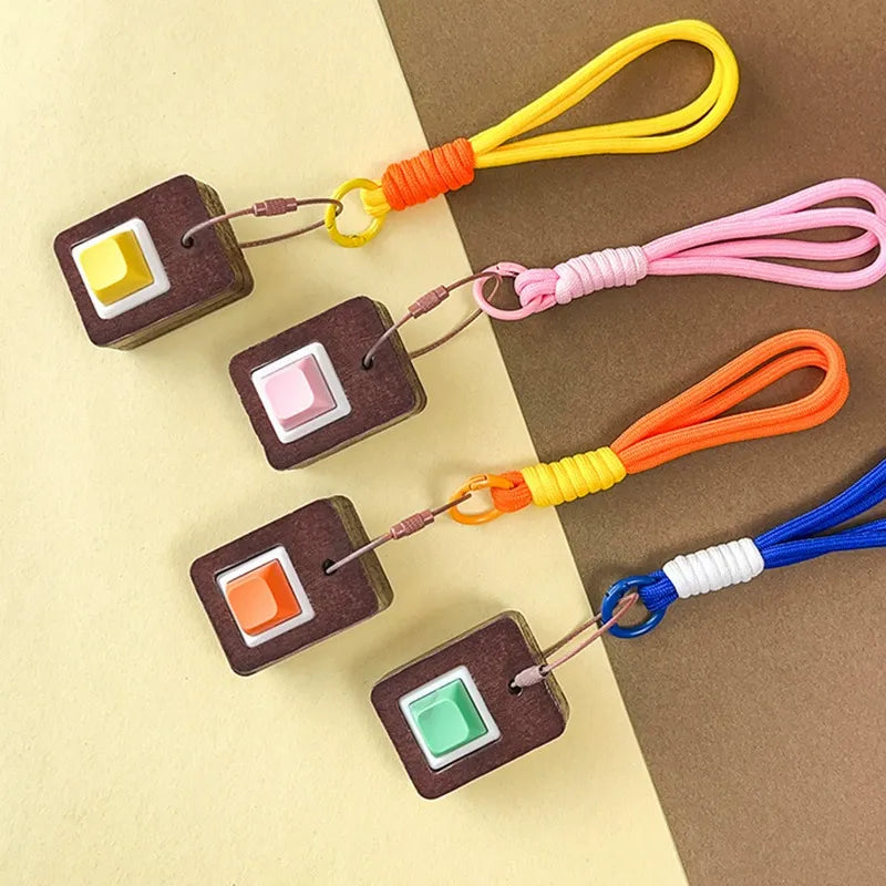 Artisan Wooden Switch Fidget Keychain