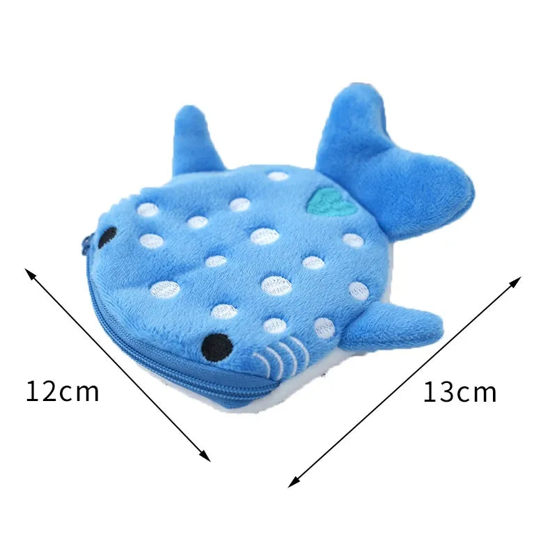 Porte-monnaie en peluche requin-baleine 
