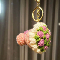 Handcrafted Crochet Flower Bouquet Bag Charm