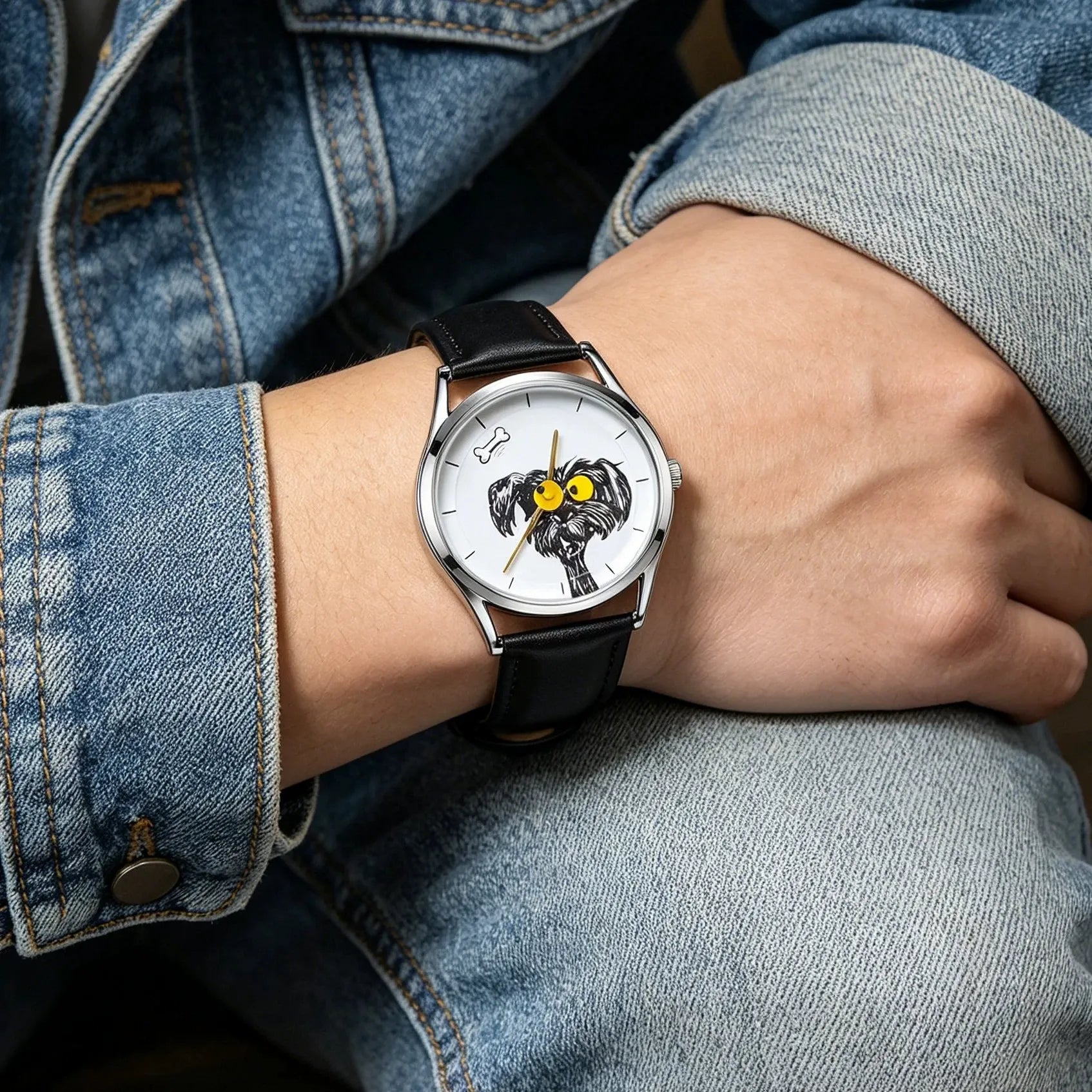 Messy Puppy Bone Chase Creative Novelty Watch