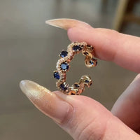 Aegean Currents Water Ripple Open Ring