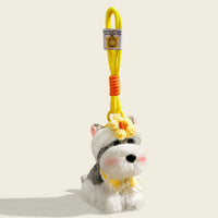 Blossom-Bound Schnauzer Dog Premium Keychain
