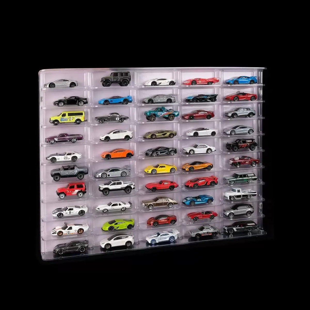 50-Slot Premium Acrylic Diecast Car Display Case