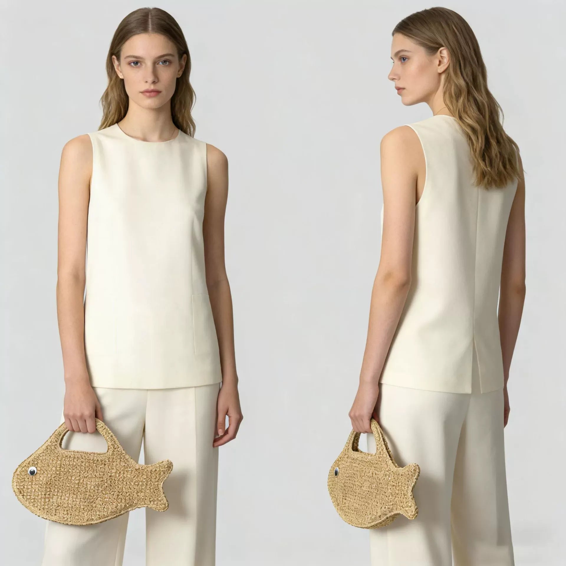 Marina-Chic Polka Fish Summer Handle Bag