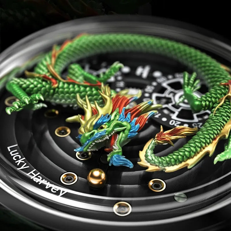 Lucky Harvey Master Series Golden Dragon Mechanical Watch