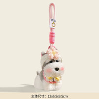 Blossom-Bound Schnauzer Dog Premium Keychain