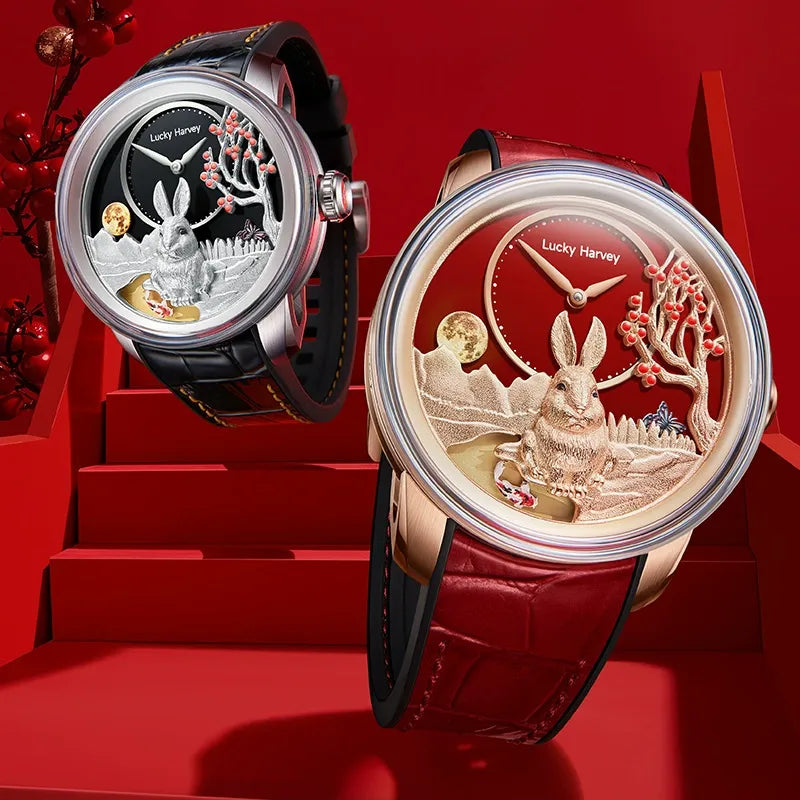 Lucky Harvey Lunar Harmony Jade Rabbit Kinetic Automaton Watch