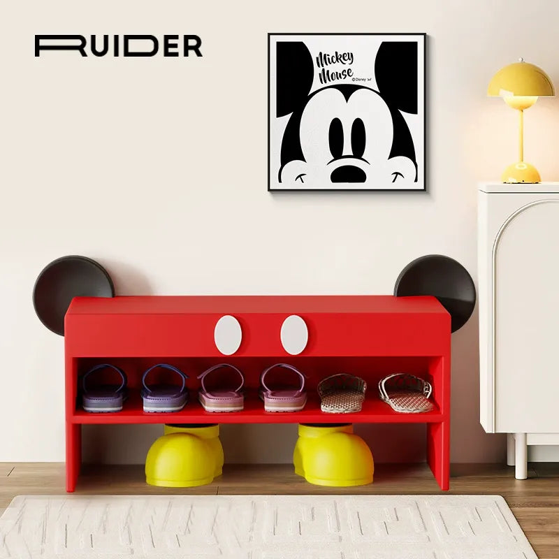 Vintage Mickey Shoe Storage Box & Bench