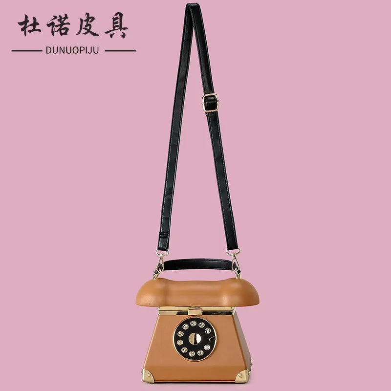 Retro-Dial Landline Luxe Vintage Telephone Handbag