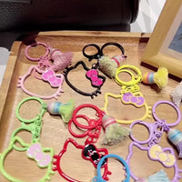 Hello KT Pretty Head Outline Keychain
