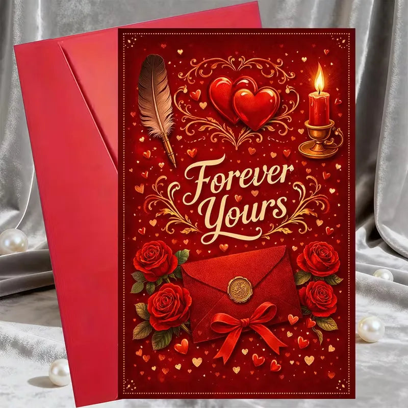Forever Yours Royal Crimson Romantic Card