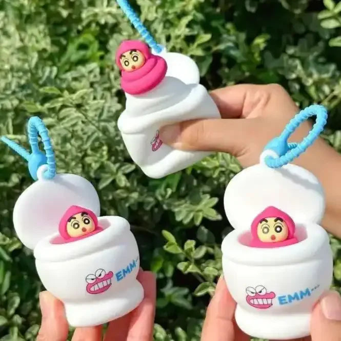 Shinichan Poop Pop-out Squishy Keychain
