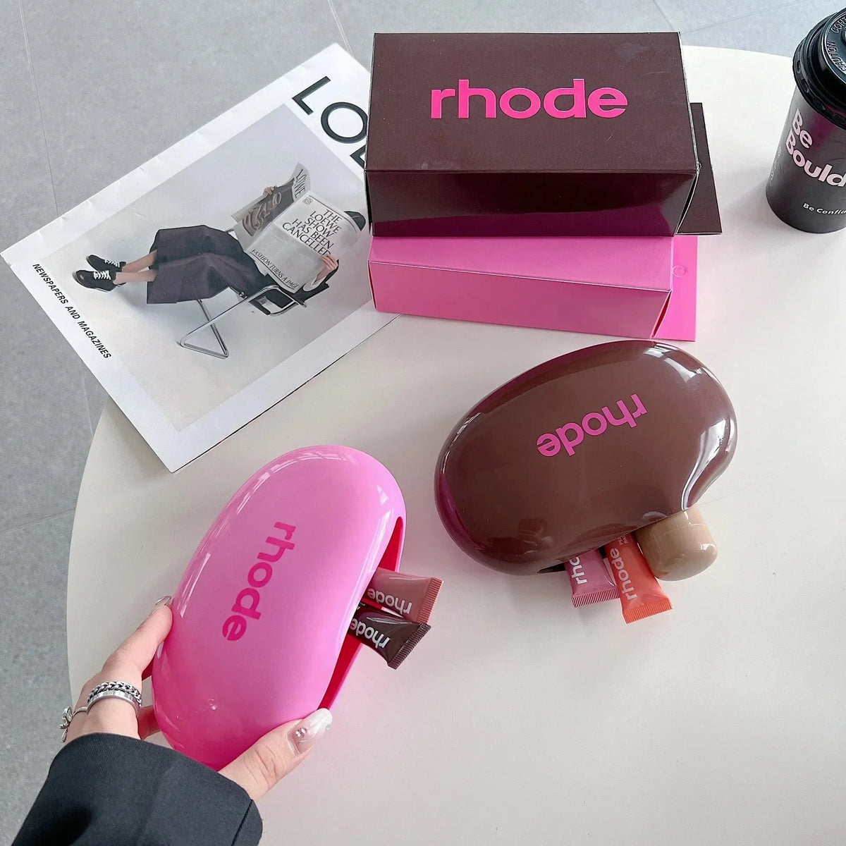 Rhode Jelly Bean Make‑up Pouch Cosmetic Bag for Stylish Storage