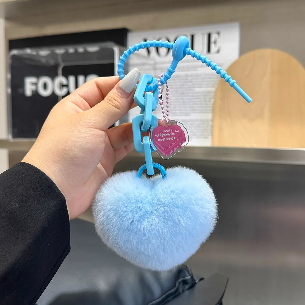 Velvet Heart Premium Plush Keychain