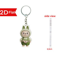 Labubu Flat Friends 2D Keychain