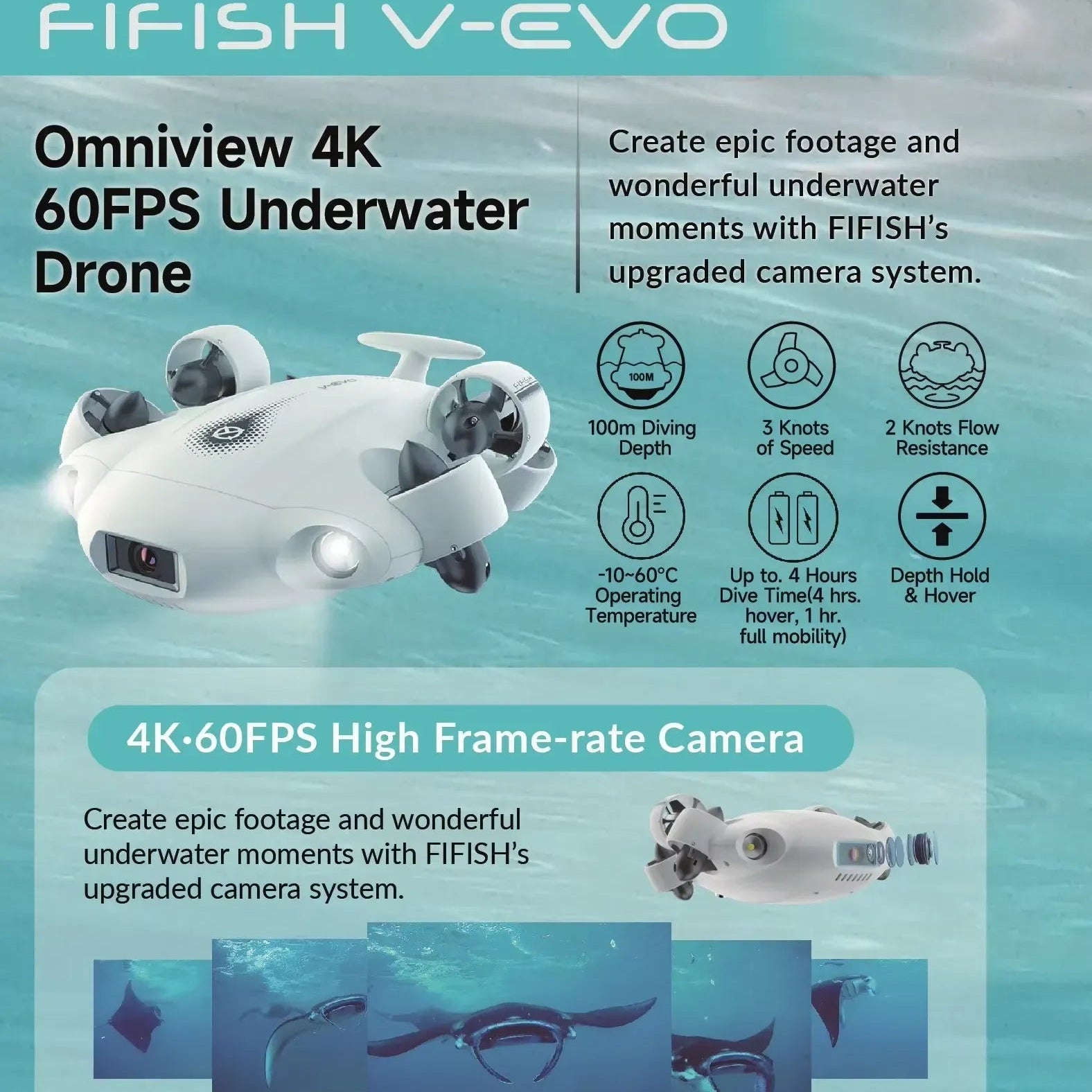 QYSEA FIFISH Omnidirectional Underwater Robot