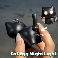 Black Cat Egg Switch Light & Sound Keychain