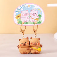 Capybara Love Magnetic Couple Keychain