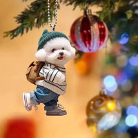 Cool Campus Puppy Acrylic Keychain