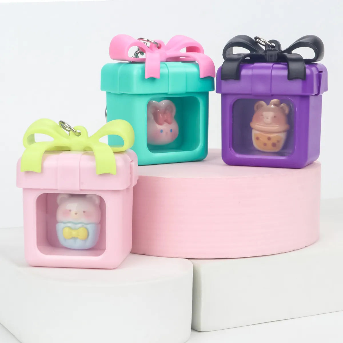 Luminous Gift Box Gummy Bear LED Keychain