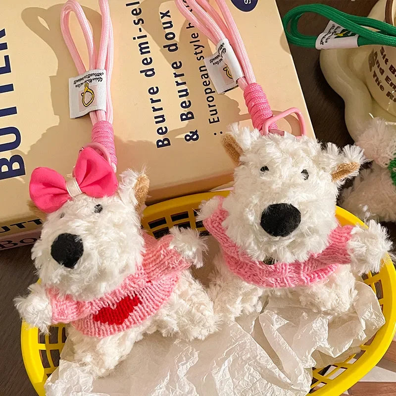 West Highland Vogue Pup Plush Keychain