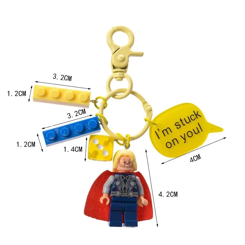 Brick Brigade Hero Blocks Keychain