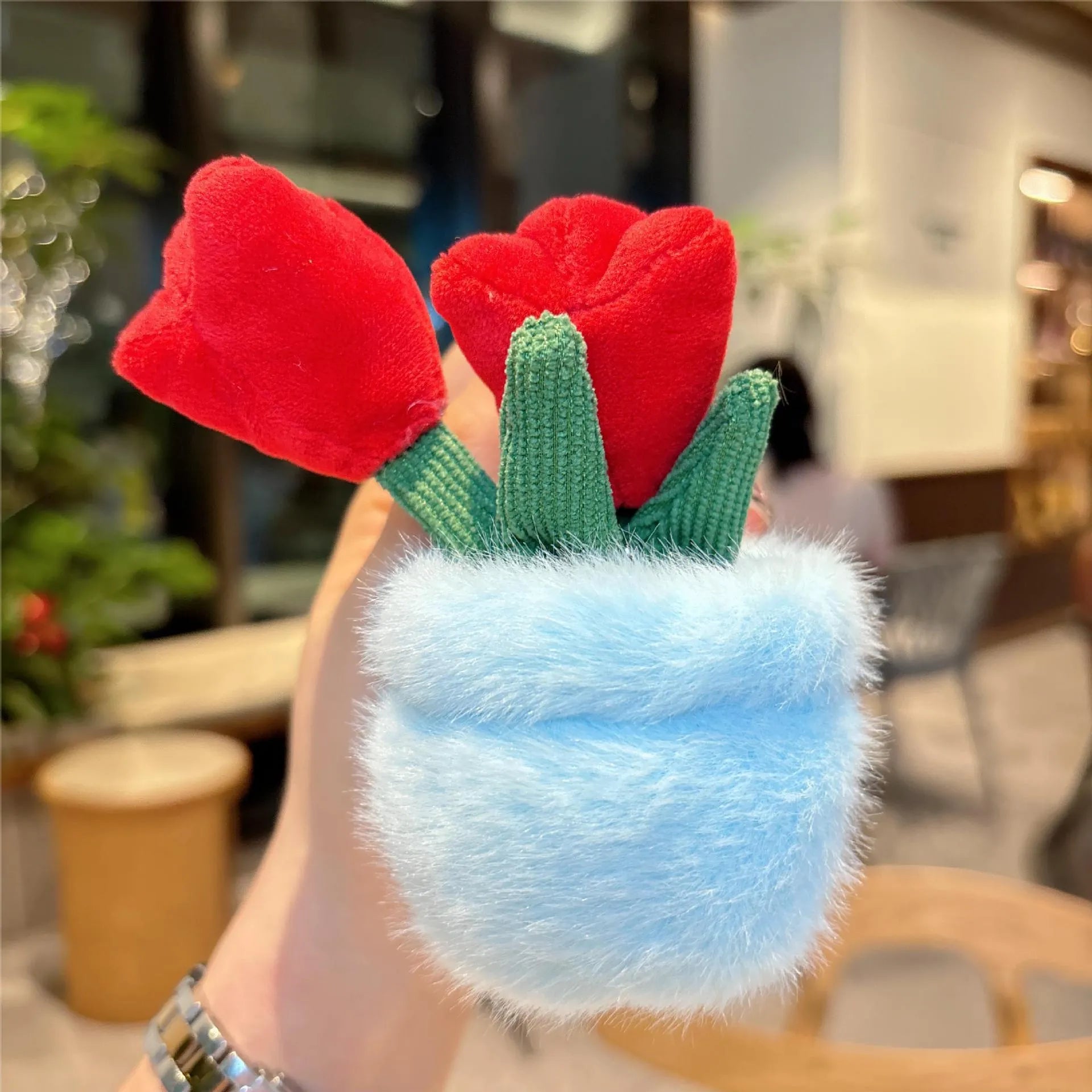 Evergreen Potted Tulip Plush Keychain