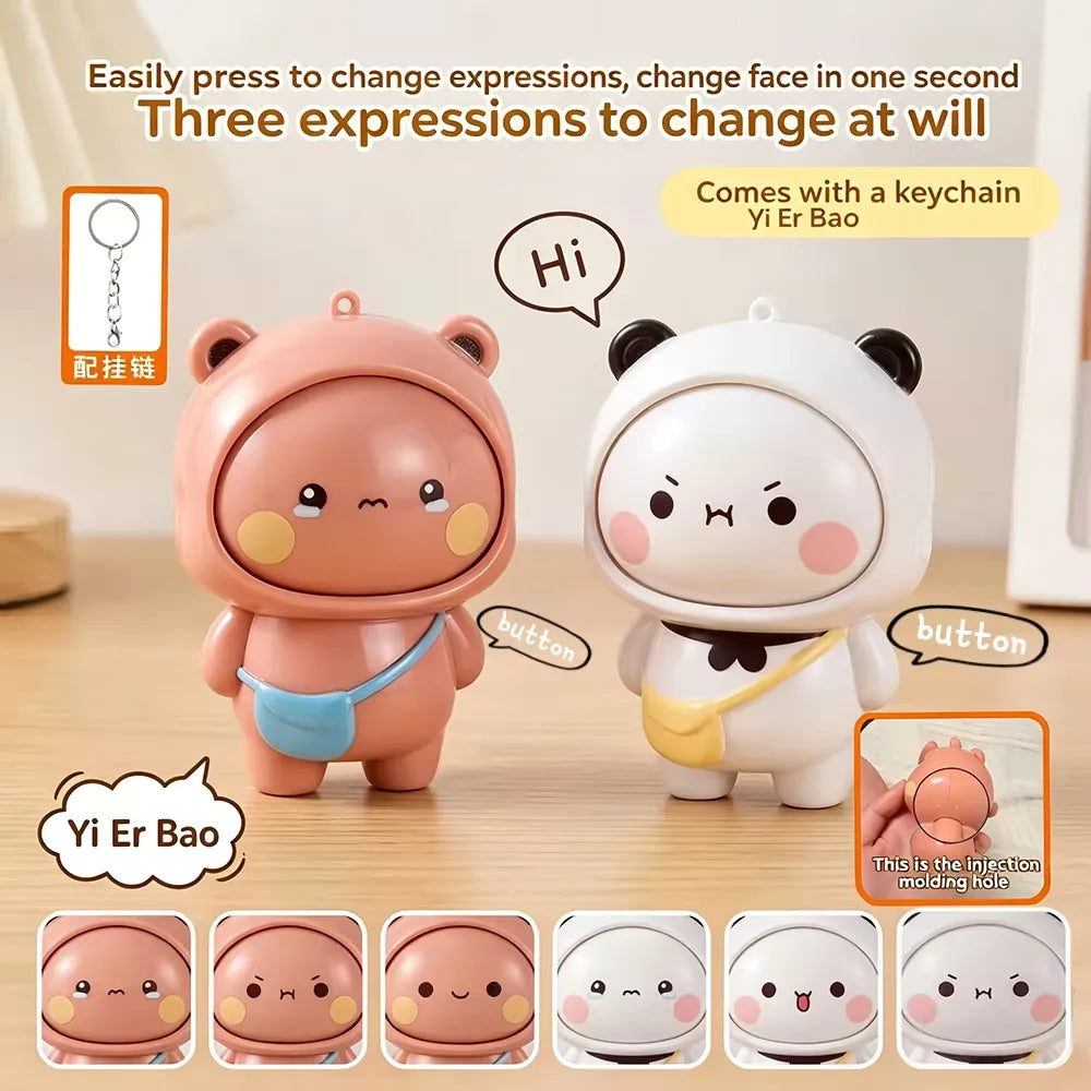 Bubu Dudu Face Changing Interactive Keychain