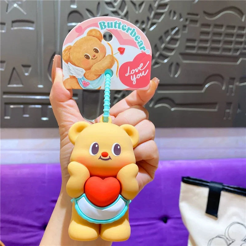 Butter Bear Squishy Love Keychain