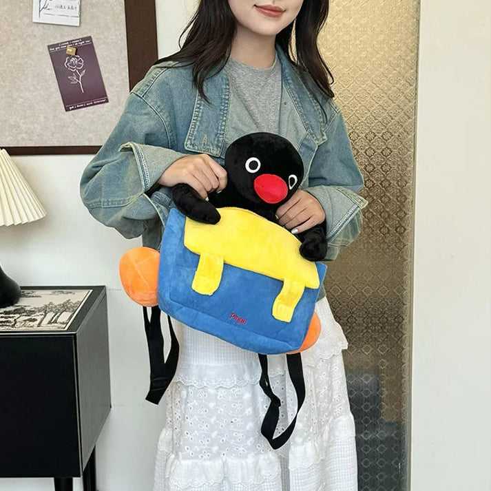 Fuzzy Pingu Pal Plush Backpack