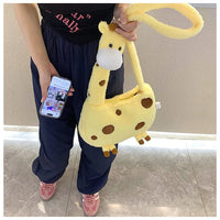 Tall Giraffe Plush Crossbody Bag