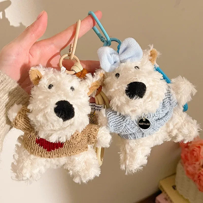 West Highland Vogue Pup Plush Keychain