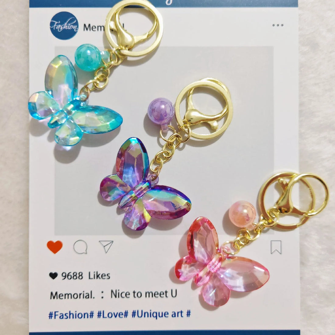 Glimmerwing Butterfly Crystal Keychain