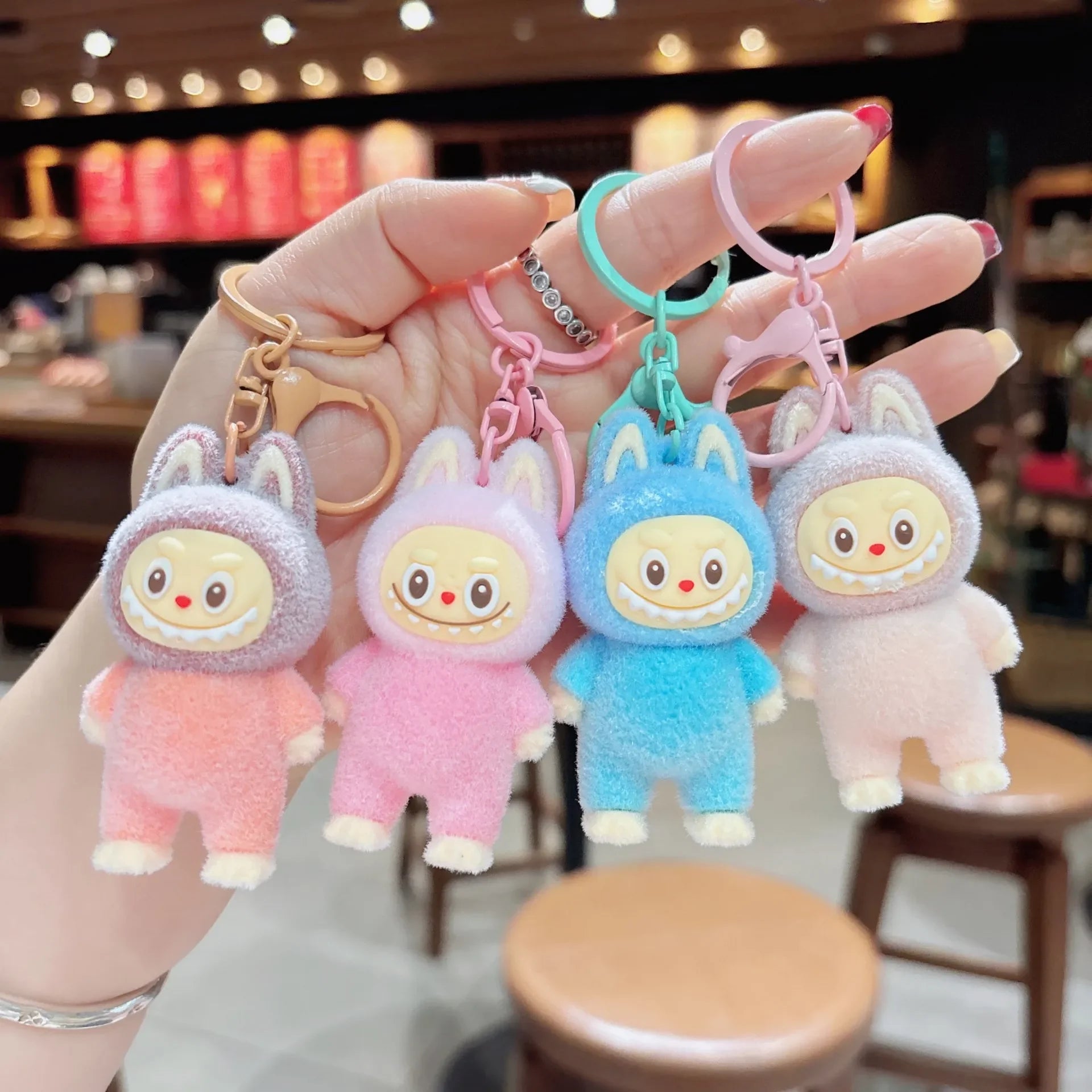 Labubu Standing Elite Flocked Keychain
