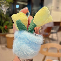 Evergreen Potted Tulip Plush Keychain