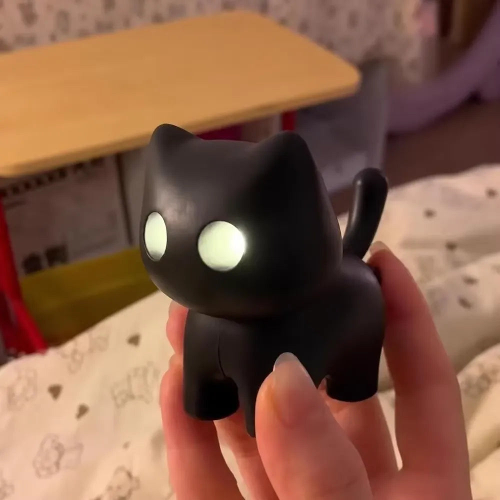 Black Cat Egg Switch Light & Sound Keychain