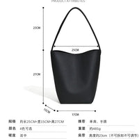 The Row Large-Capacity Pebbled Leather Bucket Bag