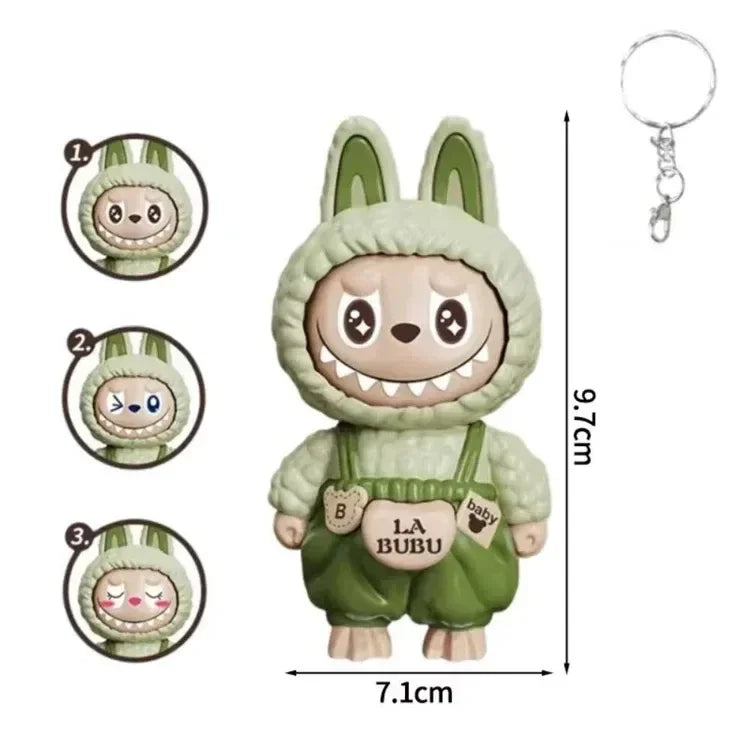 Labubu Jumpsuit Face Changing Keychain