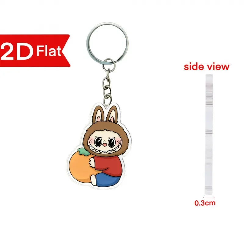Labubu Flat Friends 2D Keychain