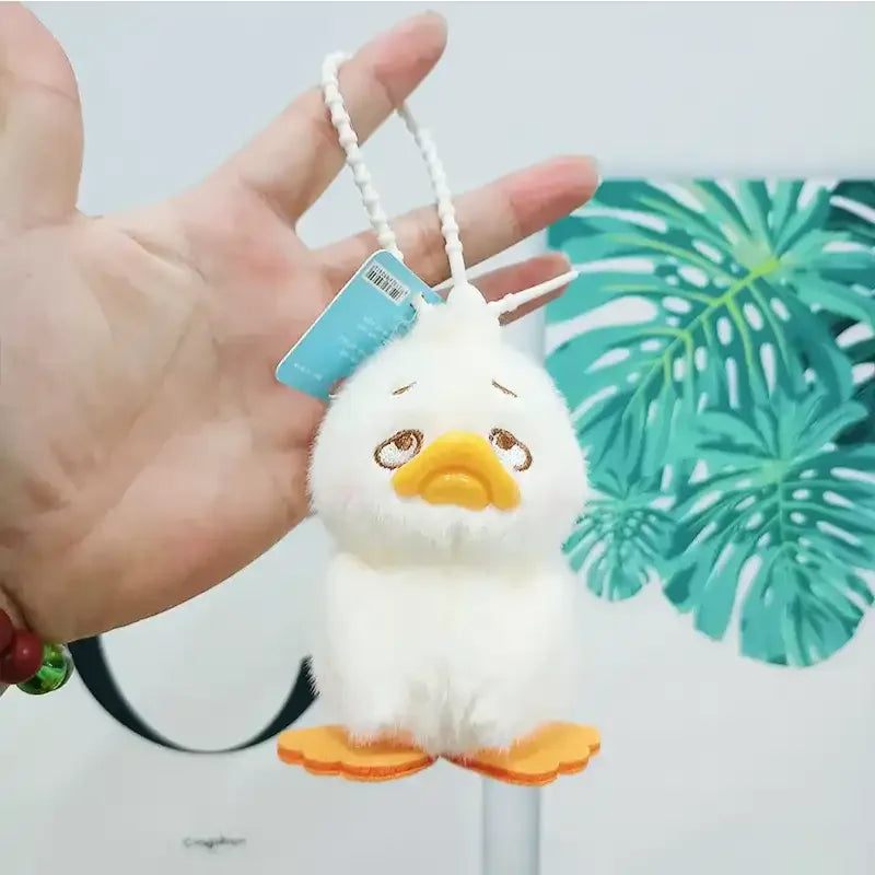 Moody Upset Duck Plush Keychain