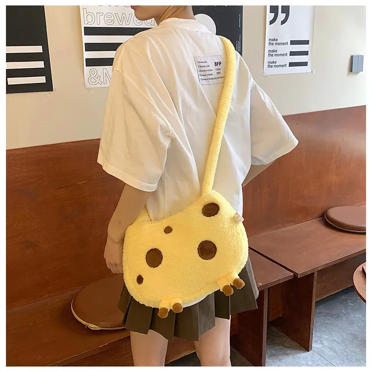 Tall Giraffe Plush Crossbody Bag
