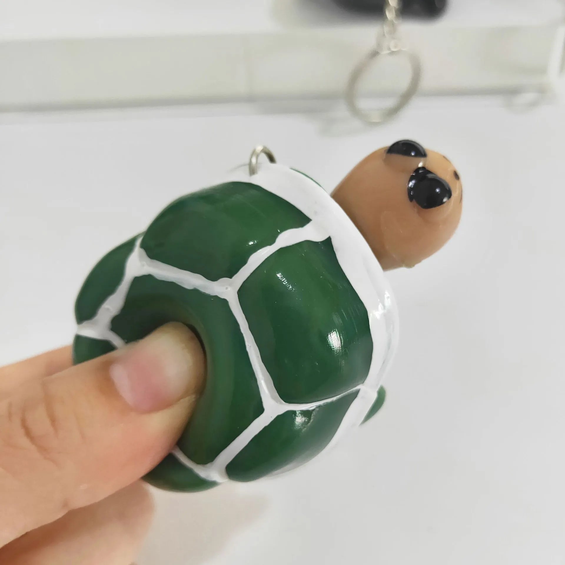Pop-Out Peekaboo Turtle Squishy Keychain