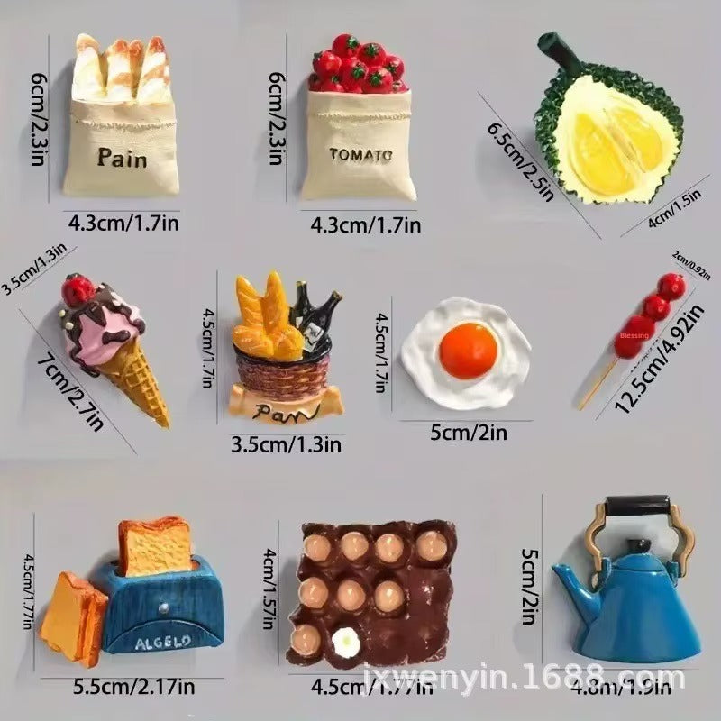 3D Food Dopamine Fridge Magnets