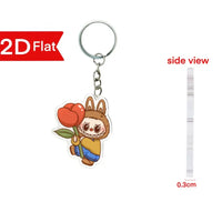 Labubu Flat Friends 2D Keychain