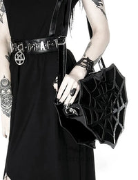 Nocturnia Widow’s Kiss Punk Goth Spiderweb Bag