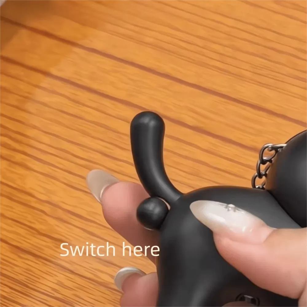 Black Cat Egg Switch Light & Sound Keychain
